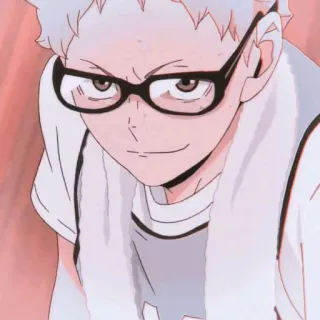 🍤 Kei Tsukishima Haikyuu!! Kei Tsukishima, Haikyuu!!, Anime, Karakter, Kacamata, Bola voli, Manga telegram sticker