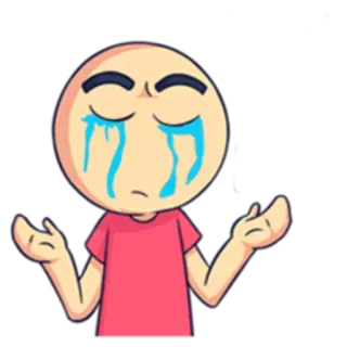 😔 crying, sad, upset, emotion, sticker, cartoon telegram sticker