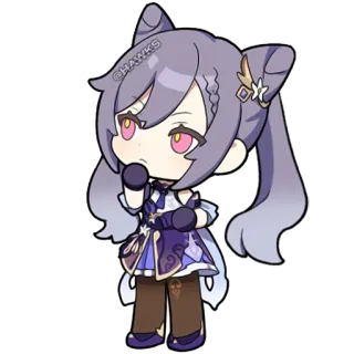 🤔 Keqing Genshin Impact @HAWKS anime, cat ears, genshin impact, keqing, video game, waifu telegram sticker