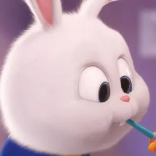 🐰 Snowball The Secret Life of Pets Hase, Kaninchen, weiß, süß, Cartoon telegram sticker