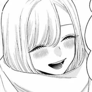 😄 Animé, Fille, Joyeux, Sourire, Manga telegram sticker