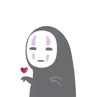 👻 No-Face Spirited Away anime, spirited away, no-face, kaonashi, cute, heart telegram sticker