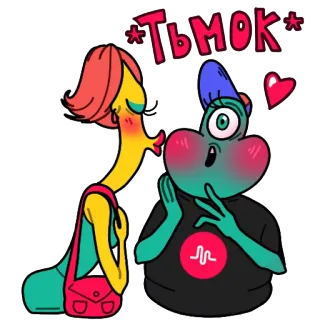 😘 Тьмок beijo, desenho animado, amor, carinho, fofo, coração telegram sticker