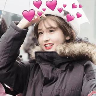 ☺️ coeur, amour, femme, personne, mignon, hiver, veste telegram sticker