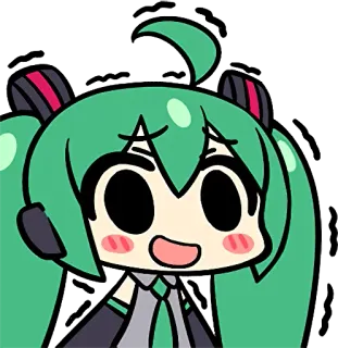 🙂 Hatsune Miku Аниме, Вокалоид, Мультфильм, Милый, Hatsune Miku telegram sticker