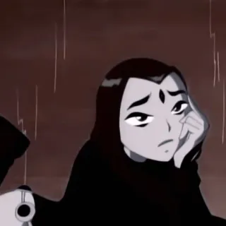 😶 Raven Teen Titans Raven, Teen Titans, Cartone animato, Triste, Emo, Supereroe telegram sticker