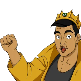 ✊ Cartoon, König, Krone, Mann, Figur, Feier telegram sticker