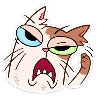 😡 Katze, wütend, Cartoon, Sticker, Illustration, Tier, lustig, niedlich telegram sticker