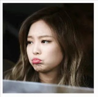 ☹ kpop, дженни, лицо, выражение telegram sticker