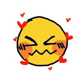 😖 Emoji, Amour, Coeur, Dessin animé, Mignon, Rougir telegram sticker