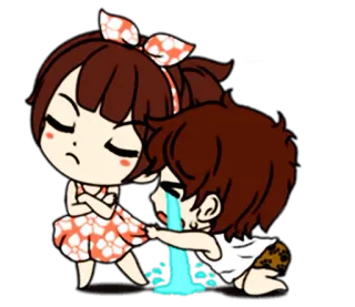 👸 Kreskówka, Para, Płacz, Smutny, Związek, Zły telegram sticker