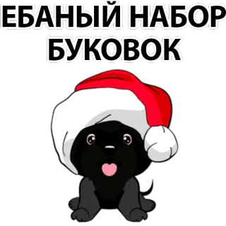 😞 ЕБАНЫЙ НАБОР БУКОВОК dog, christmas, new year, offensive, swear words, russian, cartoon telegram sticker