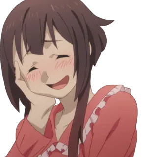 😳 Megumin Konosuba อนิเมะ, น่ารัก, ผู้หญิง, ยิ้ม, เมกุมิน, Konosuba, คาวาอิ telegram sticker