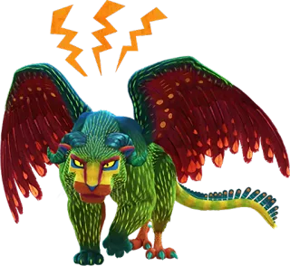 😠 criatura, león alado, fantasía, bestia, mítico telegram sticker