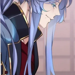 ✨ Anime, Manga, Charakter, blaue Haare whatsapp sticker