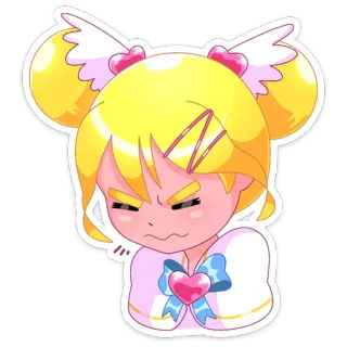 😡 ragazza anime, arrabbiato, carino, kawaii, adesivo, chibi telegram sticker
