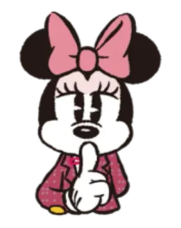 🤫 Minnie Mouse Minnie, dessin animé, personnage, Disney, mignon, chut, secret telegram sticker