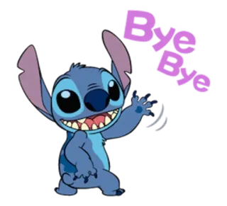 😏 Stitch Lilo & Stitch Bye Bye Стич, Лило и Стич, Дисней, Мультфильм, Инопланетянин, Волна, Пока telegram sticker