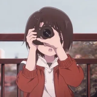 📷 anime, girl, camera, photographer telegram sticker