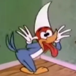 🥴 Woody Woodpecker cartoon, woody woodpecker, funny, animated, bird telegram sticker