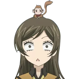 😟 Nanami Momozono Kamisama Kiss anime, sorpreso, scioccato, imbarazzato, ragazza telegram sticker