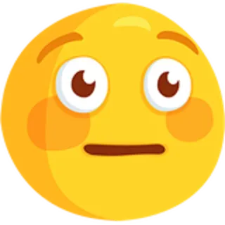 😳 Emoji, Wyraz twarzy, Twarz, Neutralny, Żółty, Kreskówka, Naklejka telegram sticker
