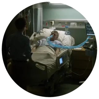 🤒 ospedale, medico, paziente, terapia intensiva, malato, ventilatore telegram sticker