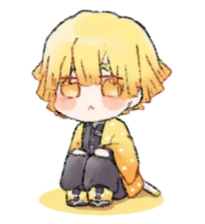 🎋 Zenitsu Agatsuma Demon Slayer anime, manga, chibi, zenitsu, demonslayer, cartoon whatsapp sticker