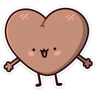 😃 heart, cartoon, cute, kawaii, love, happy, character telegram sticker