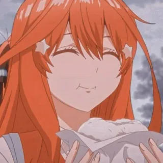 🌿 anime, comendo, sorrindo, fofa, menina whatsapp sticker