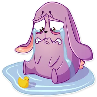 😭 sad, crying, bunny, rabbit, cartoon, emotion, distressed whatsapp sticker