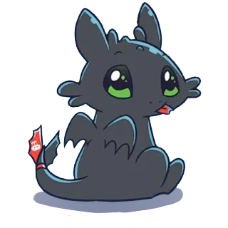 👅 Toothless How to Train Your Dragon dragón, dibujos animados, lindo, animal, fantasía, furia nocturna telegram sticker
