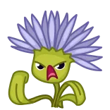 😠 fleur, en colère, dessin animé, plante telegram sticker