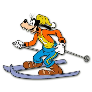 🏂 Goofy goffo, sci, cartoni animati, disney, sciatore telegram sticker