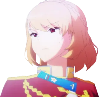 😕 Anime, Personaje, pelo rubio, uniforme rojo telegram sticker