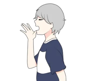 😪 аниме, мультфильм, парень, крик, персонаж, манга, эмоция, выражение whatsapp sticker