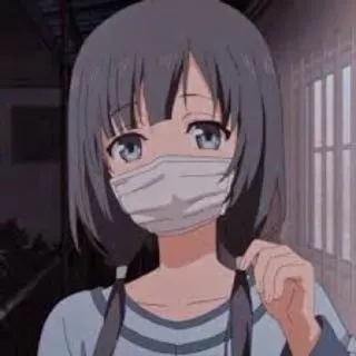 🌟 アニメガール, マスク, 屋内 telegram sticker