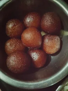 🌰 Gulab Jamun, Indisches Dessert, Süß, Essen, Dessert, Schüssel telegram sticker