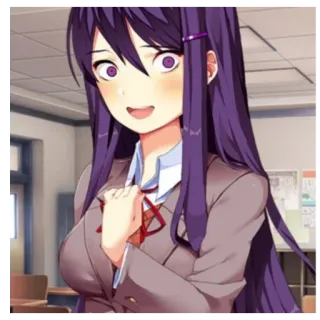 😃 Yuri Doki Doki Literature Club! Anime, Manga, Mädchen, Yuri, Doki Doki Literature Club, Charakter telegram sticker