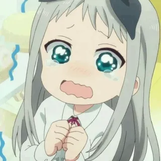 😭 动漫, 女孩, 哭泣, 悲伤, 情感, 眼泪, 卡通, Q版 whatsapp sticker