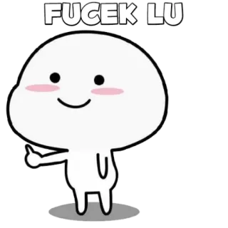 🍡 FUCEK LU Dessin animé, Offensant, Geste, Doigt d'honneur telegram sticker