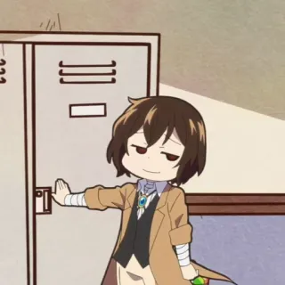 🧳 Osamu Dazai Bungou Stray Dogs Anime, Manga, Chibi, Dazai, Bungou Stray Dogs telegram sticker