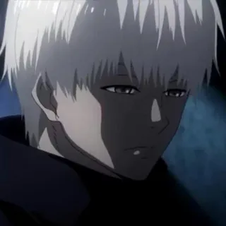 🖤 Ken Kaneki Tokyo Ghoul Anime, Cabelo Branco, Triste, Ghoul, Personagem telegram sticker