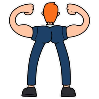 🤡 cartoon, muscles, funny, strong telegram sticker