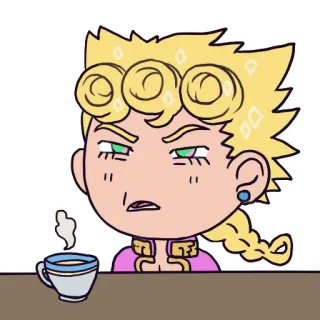 😿 Giorno Giovanna JoJo's Bizarre Adventure Anime, Manga, Giorno, Jojo, Café telegram sticker