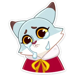 😭 chorando, triste, raposa, desenho animado, animal, lágrimas telegram sticker