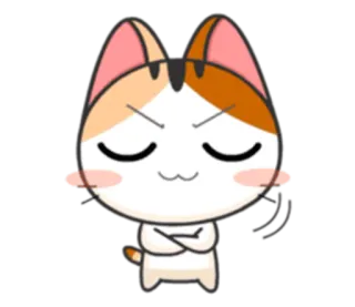 😌 cat, animal, cartoon, sticker, cute telegram sticker