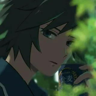 🌊 金麦 Аниме, Парень, Банка, Напиток, Портрет telegram sticker