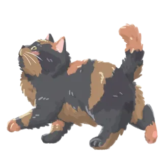 ❤️ gatto, animale, animale domestico, gatto domestico, gatto tricolore telegram sticker