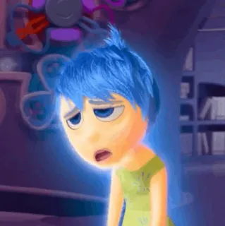 🤖 Joy Inside Out Cartone animato, Triste, Emozionale, Personaggio, Disney, Pixar telegram sticker